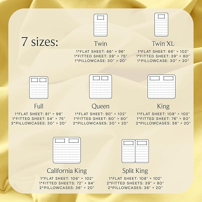 LuxClub 5 PC Sheet Set Bed Sheets Deep Pockets 16" Eco Friendly Wrinkle Free Cooling Machine Washable Hotel Bedding Silky Soft - Lemon Split King