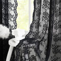 YJ YANJUN Vintage Lace Curtains 90 Inches Long- Victorian Floral Pattern Black by YJYANJUN