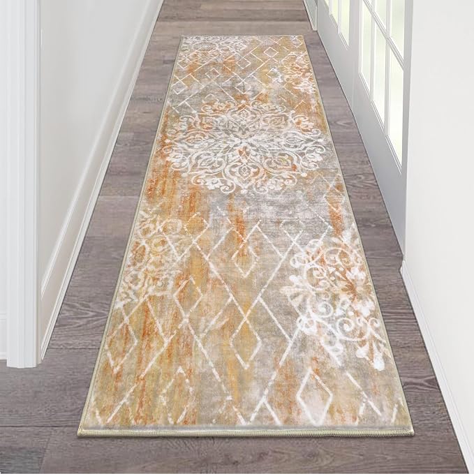 HEBE Hallway Runner Rug 2'x6', Washable Non Slip Kitchen Rug Runner | Soft Boho by HEBE