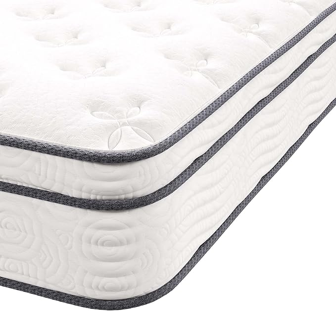 Modway Jenna 10” Innerspring and Memory Foam Twin XL Mattress With Individually Encased Coils, White