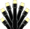 YULETIME 100 ft 300 Count Warm White LED String Lights with 8 Models Adapter, Black Wire Wide Angle 5mm Christmas Lights (Warm White - Black Wire)