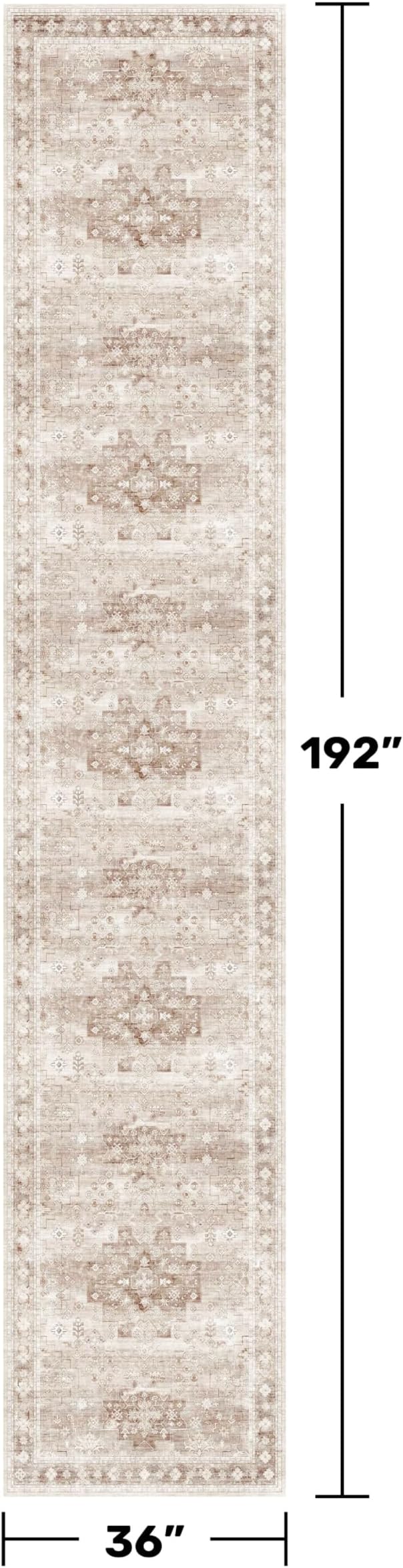 Beige Boho 3x16 Extra Long Runner Rug - Image 2