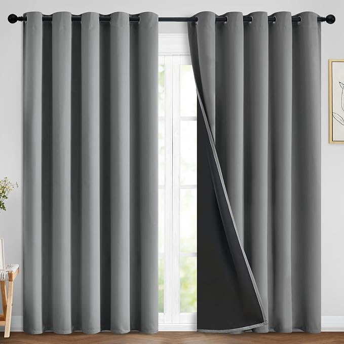 Yakamok Grey Blackout Curtains 84 Inches Long by Yakamok