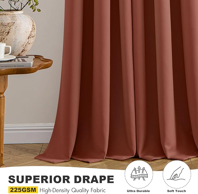 MIULEE Fall Blackout Curtains for Bedroom 2 Panels 40"x54" Long Terracotta | - Image 5