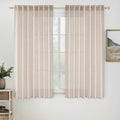 MIULEE Natural White Linen Curtains 34x48 Inch Neutral Cream Ivory 2 Panels | by MIULEE
