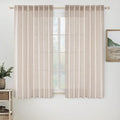 MIULEE Natural White Linen Curtains 52x60 Inch Length 2 Panels by MIULEE
