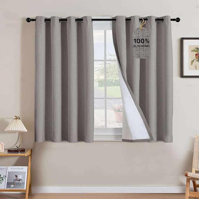 H.VERSAILTEX Linen Curtains 100% Blackout Curtains by HVERSAILTEX