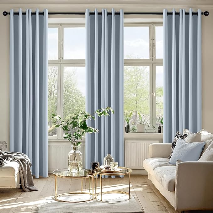 MIULEE Blackout Curtains for Bedroom 2 Panels 40 x 84 Inch Long Light Blue | - Image 6