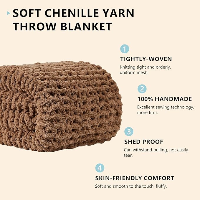 L'AGRATY Chunky Knit Throw Blanket - Image 5