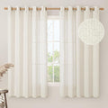 Natural Linen Curtains 63 inch Length by LAMIT