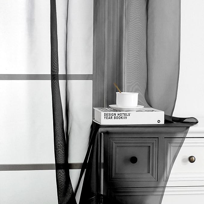 Black Sheer Curtains Dark Color Curtain Panels - Image 7