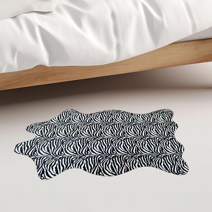 Faux Fur Zebra Animal Print Rug Perfect Throw Area Rug Carpet Floor Mat by yingda1992