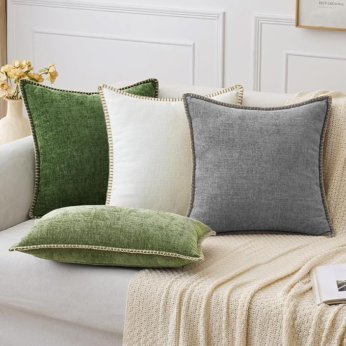 MIULEE Decorative Euro Sham Pillow Covers 24x24 Inch Dark Gray 2 Pack | - Image 6