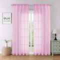 Light Pink Sheer Curtains for Bedroom 84 Inches Long 2 Pcs, Modern Farmhouse by Lecloud