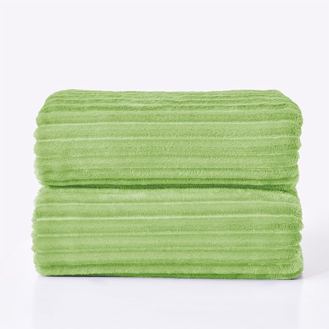 BEDELITE 3D Ribbed Jacquard Green Blankets Queen Size - Image 8