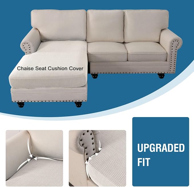 H.VERSAILTEX Sectional Couch Covers 1 Piece Chaise Slipcover L Shape Separate - Image 4