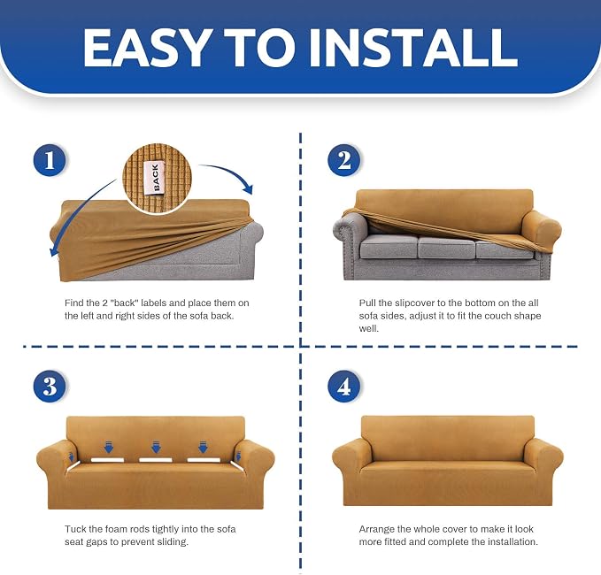 Stretch Chair Sofa Slipcover, Single Couch Cover, Pet Friendly Furniture - Image 4