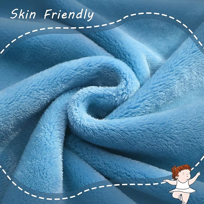 Exclusivo Mezcla Fleece Throw Blanket for Couch, Super Soft and Warm Blankets, Washed Blue Throw All Season Use, Cozy, Plush, Lightweight, 40x50 inches