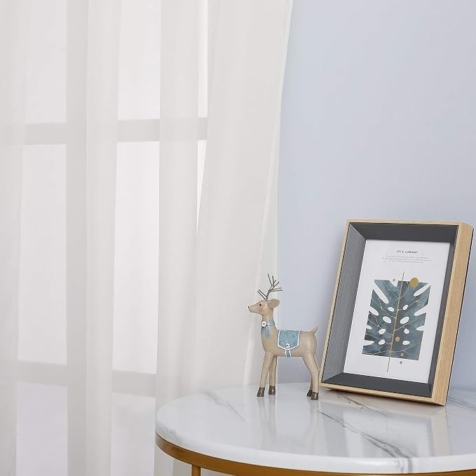 NICETOWN Sheer Curtains for Bedroom Windows, Grommet Casual Soft Voile Sheer - Image 4