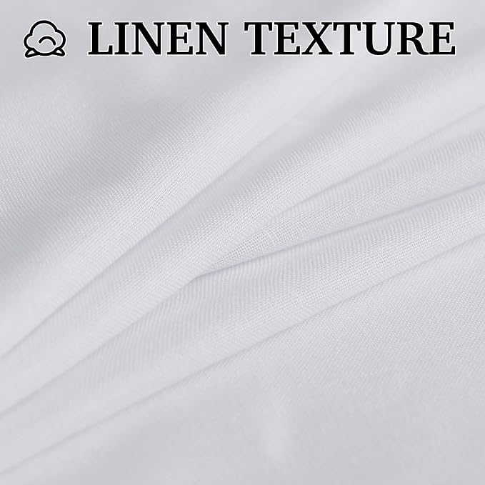 RYB HOME Linen Semi Sheer Curtains - Image 4