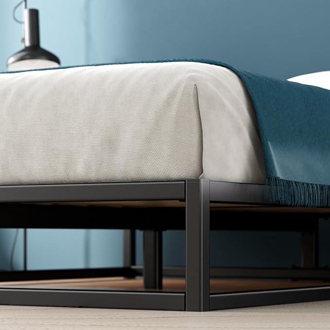 ZINUS Joseph 10 Inch Platform Bed Frame, Wood Slat Support, No Box Spring Needed, Eco Friendly WonderBox(TM) Packaging, Easy Assembly, Black, Full