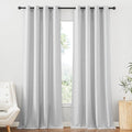 RYB HOME Sheer Linen Curtains - Soft Airy Vintage Flax Linen Fabric Soften Light Semi Transparent Drapes Shades for Living Room Farmhouse Boys Girls Bedroom, 2 Panels Set, Dove Grey, W 52 x L 108 inch