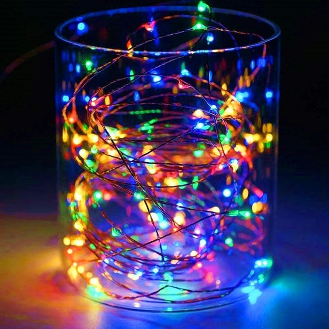 YKB 6 Pack Multicolor LED Starry String Lights with 20 Mini LEDs on 6.6FT/2M Copper Wire, Fairy Lights Powered by 2xCR2032(Incl) Batteries, for Wedding Table Holiday Halloween Christmas Decorations