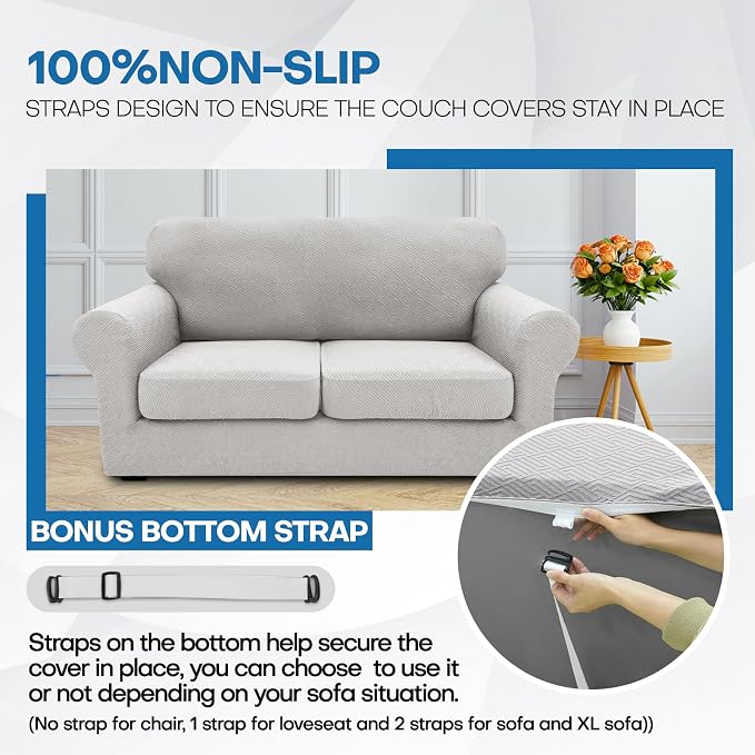 XINEAGE 2026 New 4 Pieces Extra Large Couch Covers - Image 7