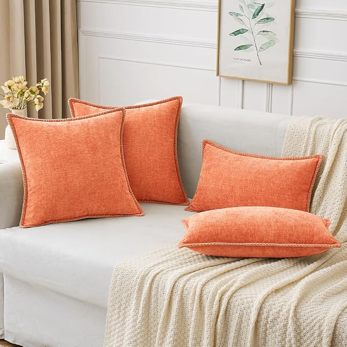 MIULEE Decorative Couch Throw Pillow Covers 20x20 Inch Coral Red 2 Pack | - Image 5