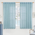 Semi Sheer Linen Curtains 45 Inches Long by LAMIT