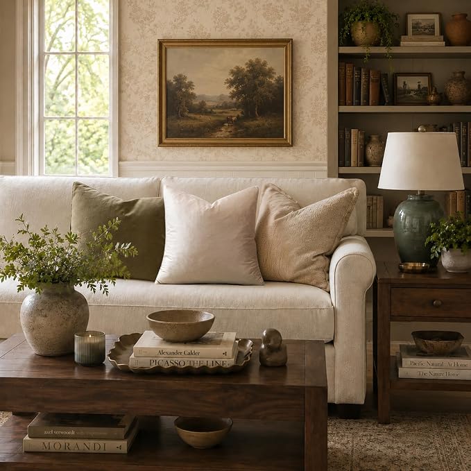 GIGIZAZA Velvet Pillow Covers 16x16 Decorative Pillows Pack of 2 Beige | - Image 2