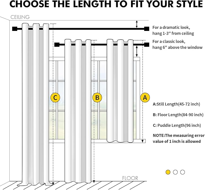 MIULEE Blackout Curtains for Bedroom 2 Panels 40 x 72 Inch Long Black | Thermal - Image 7
