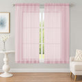 Sheer Blush Curtains, Sheer Curtains 63 inch Length 2 Panels Set, Rod Pocket by OWENIE