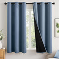 MIULEE Stone Blue 100% Blackout Short Curtains by MIULEE