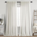Cream Linen Curtains 90 Inches Long by Nanspring