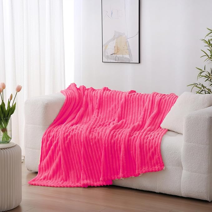 Hot Pink Fleece Throw Blanket 50”×60” - Image 2
