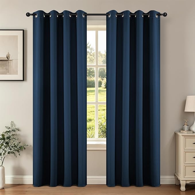 Joydeco Blackout Curtains 84 Inch Length 2 Panels Set, Thermal Insulated Long by JOYDECO