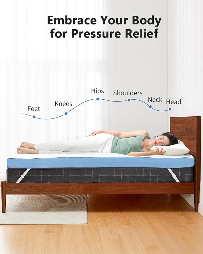 PERLECARE 3 Inch Firm Mattress Topper Full Size, Cooling Gel-Infused & Bamboo Charcoal Memory Foam Bed Topper for Pressure Relief, High-Density Mattress Pad with Removable Cover, CertiPUR-US Certified