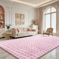 Pink Rabbit Plush Rug 8'x10', Fluffy Shaggy Area Rug by CHOVY