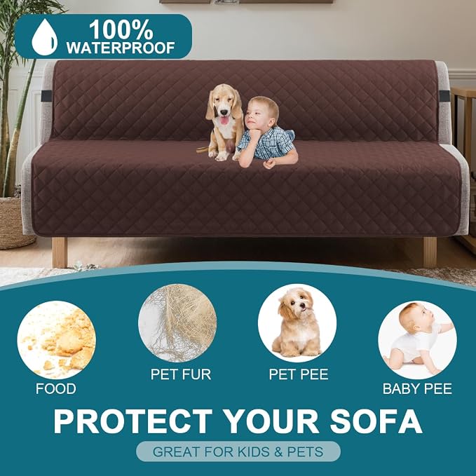 Turquoize 100% Waterproof Futon Cover Futon Slipcover Washable Armless Sofa Bed - Image 2