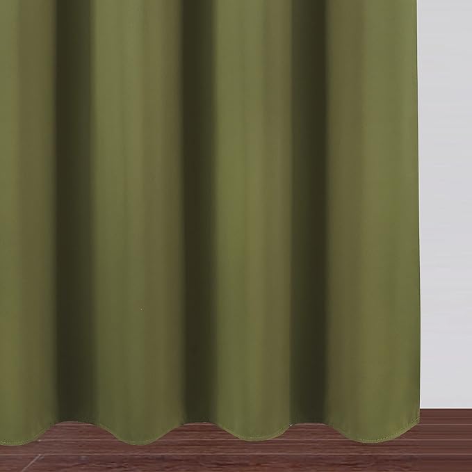 Blackout Curtains 52 x 45 inch/Olive Green Curtains Set of 2 Panels/Thermal - Image 9
