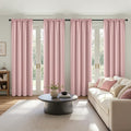 MIULEE 84 Inch Length Light Pink Blackout Bedroom Curtains Set of 4 | Thermal by MIULEE