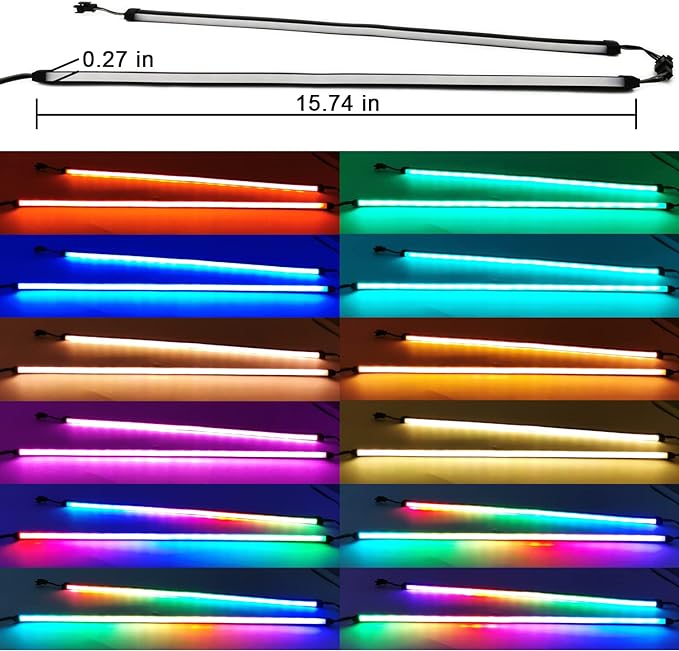 airgoo Addressable RGB PC LED Strip, AG-NEON-LS1 Diffused Silicon Rubber Tube Neon Strip, for 5V 3-pin argb Header or AG-DRGB16 SignalRGB Controller(Not Included), Come with Magnetic Brackets