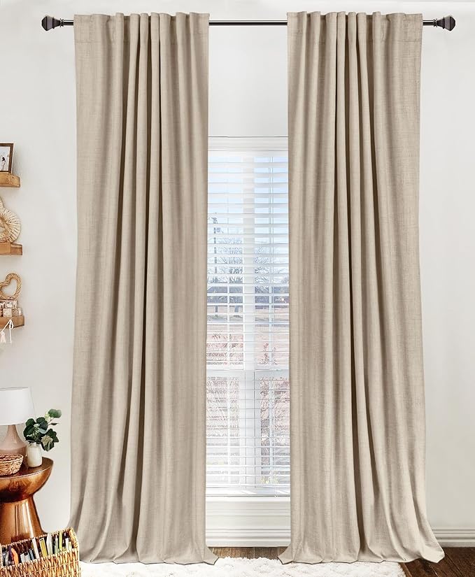 Linen Textured Total Blackout Curtains by 100BlackoutShield