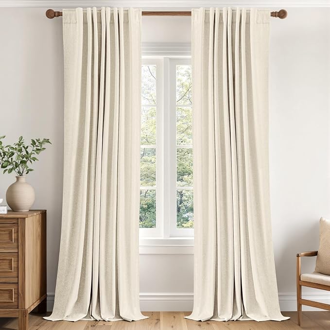 MIULEE 100% Blackout Linen Curtains by MIULEE
