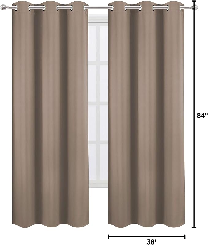 Cappuccino Thermal Blackout Curtains/38 x 84 Inch/Set of 2 Panels Room - Image 9