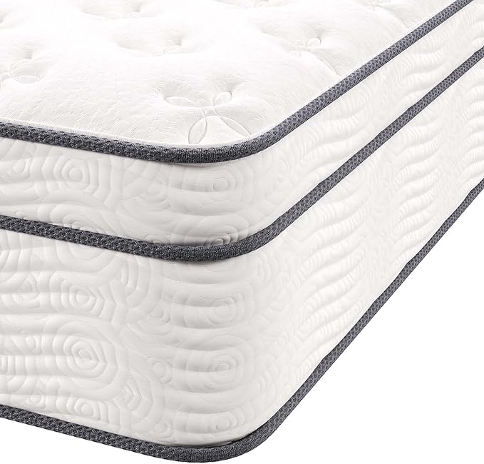 Modway Jenna 14” Innerspring and Memory Foam Queen Mattress With Individually Encased Coils, White