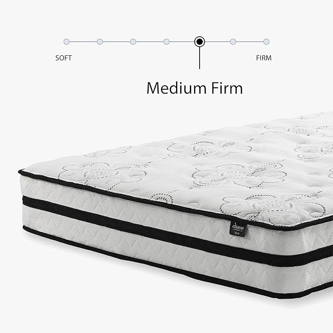 Signature Design by Ashley Twin Size Chime 10 Inch Medium Firm Hybrid Mattress with Cooling Gel Memory Foam for Pressure Relief, Fiberglass Free, Mattress In A Box