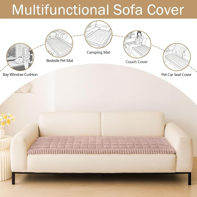 Couch Cover for Dogs, Washable Non Slip Plush Flannel Sofa Protector | Thick - Image 3