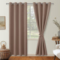 Blackout Curtains for Bedroom, Cappuccino, 52 x 96 Inch, 2 Panels | Thermal by Hiasan